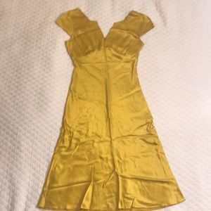 Lucky Mustard Silk Dress